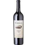 Simelia Merlot 2014 wine bottle on a white background